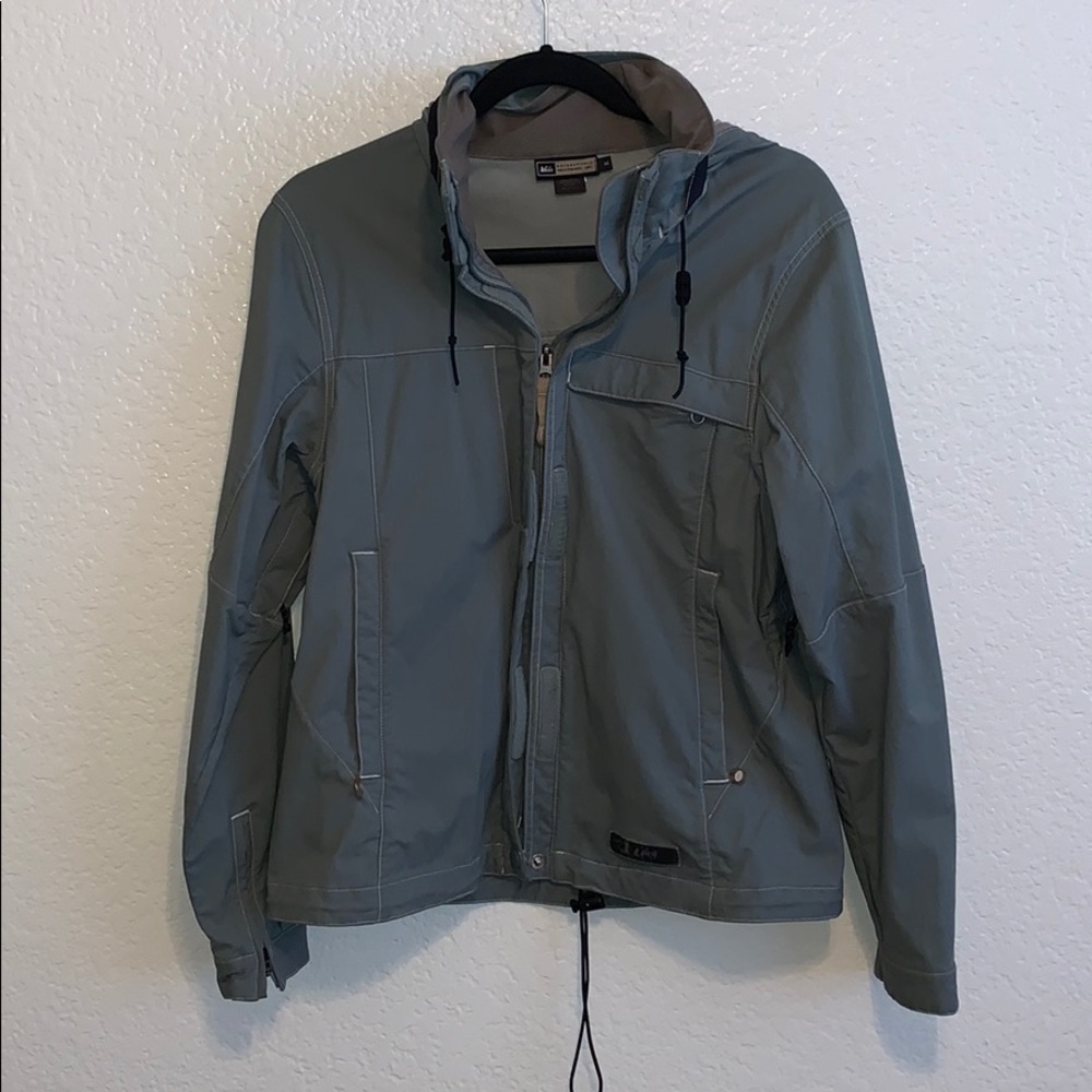 EUC REI unisex utility hooded hiking jacket